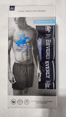 Beverley hills polo club 4 Pack Knit Boxers Large
